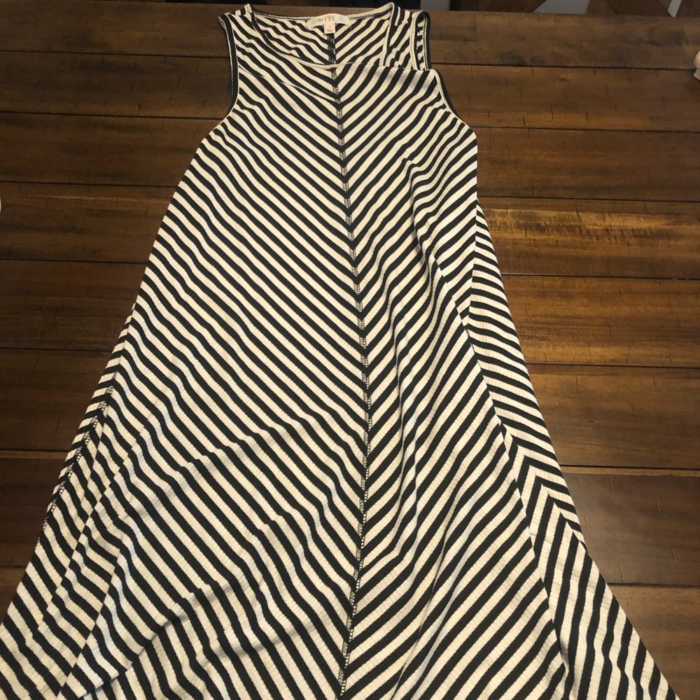 black and white striped dress
